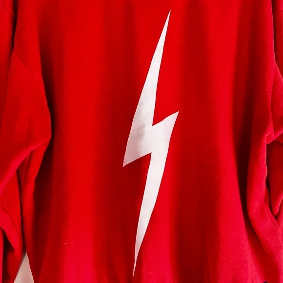 Aviator Nation Red Lightning Bolt Sweatshirt - Picture 6 of 6